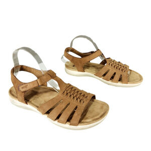Earth Origins Sandal sz 10M Women Saila Beige Ankle Strap Open Toe Beachy Cruise